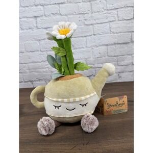 Russ Greenhouse Eileen the Daisy Watering Pot Plush Sage Green Kawaii Flower Pot